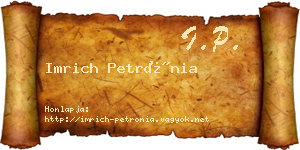 Imrich Petrónia névjegykártya